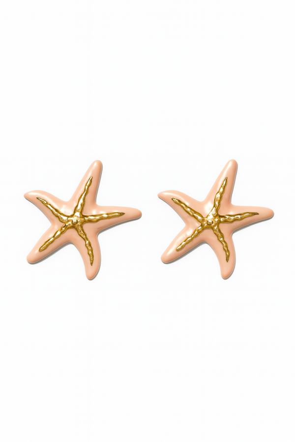Pink starfish earring