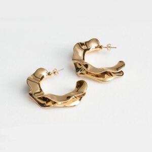 Sculpted Gold Hoop Earrings
