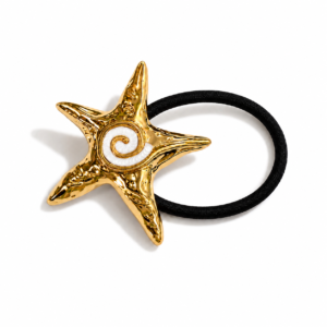 White Golden Starfish Hair Tie