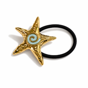 Turquoise Starfish Hair Tie