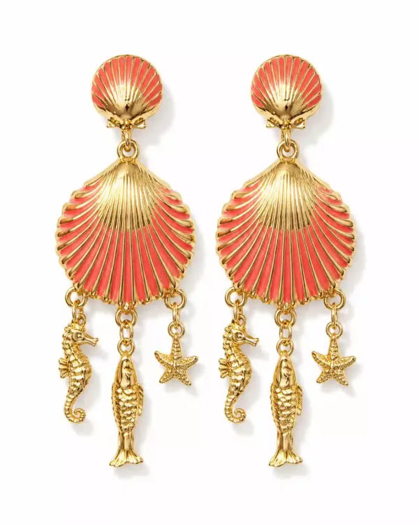 Coral Ocean Shell Earrings