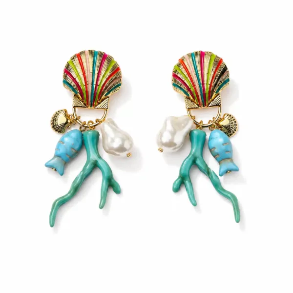 Coral Shell Earrings