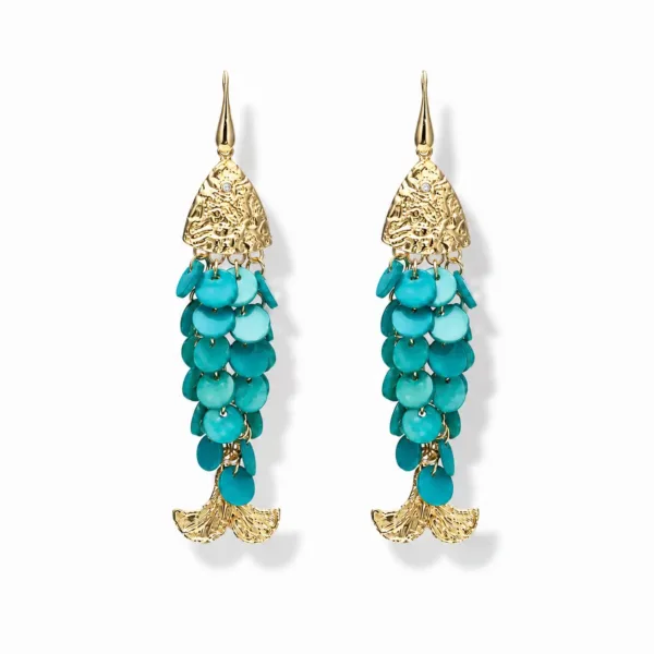 Turquoise Fish Earrings