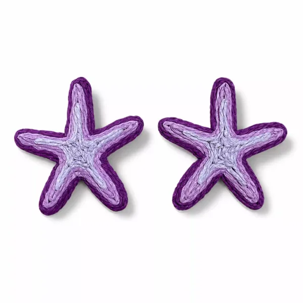 Purple Starfish Earrings