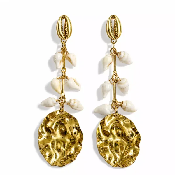 Golden Pearl Drop Earrings